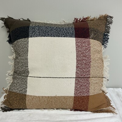 Threshold Decor Pillow 24 X 24in Plaid Multicolor Square Removable Cover   | eBay | eBay US