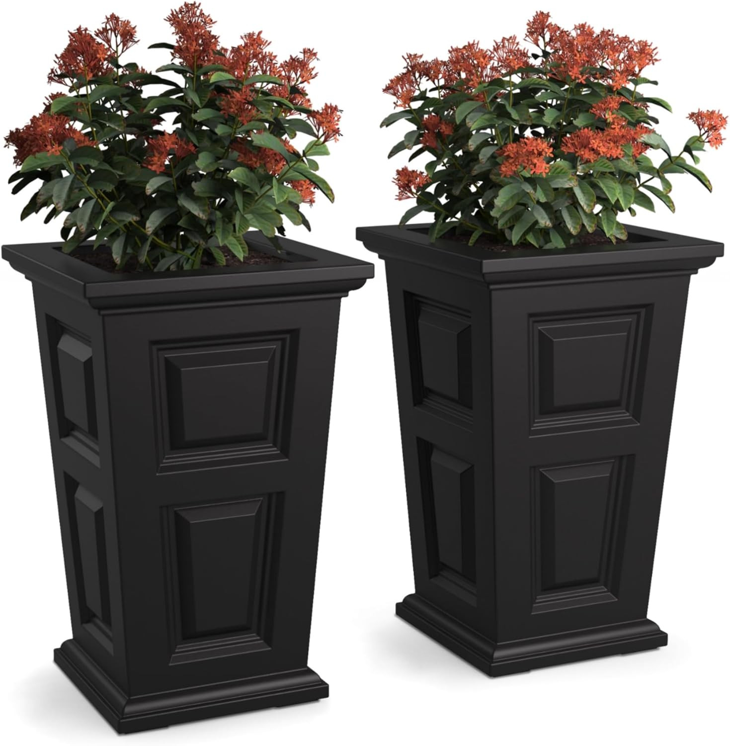 Mayne Wyndham 24-Inch Tall Planter, 2-Pack – Self-Watering, Weather-Resistant Planter for Flowe... | Amazon (US)