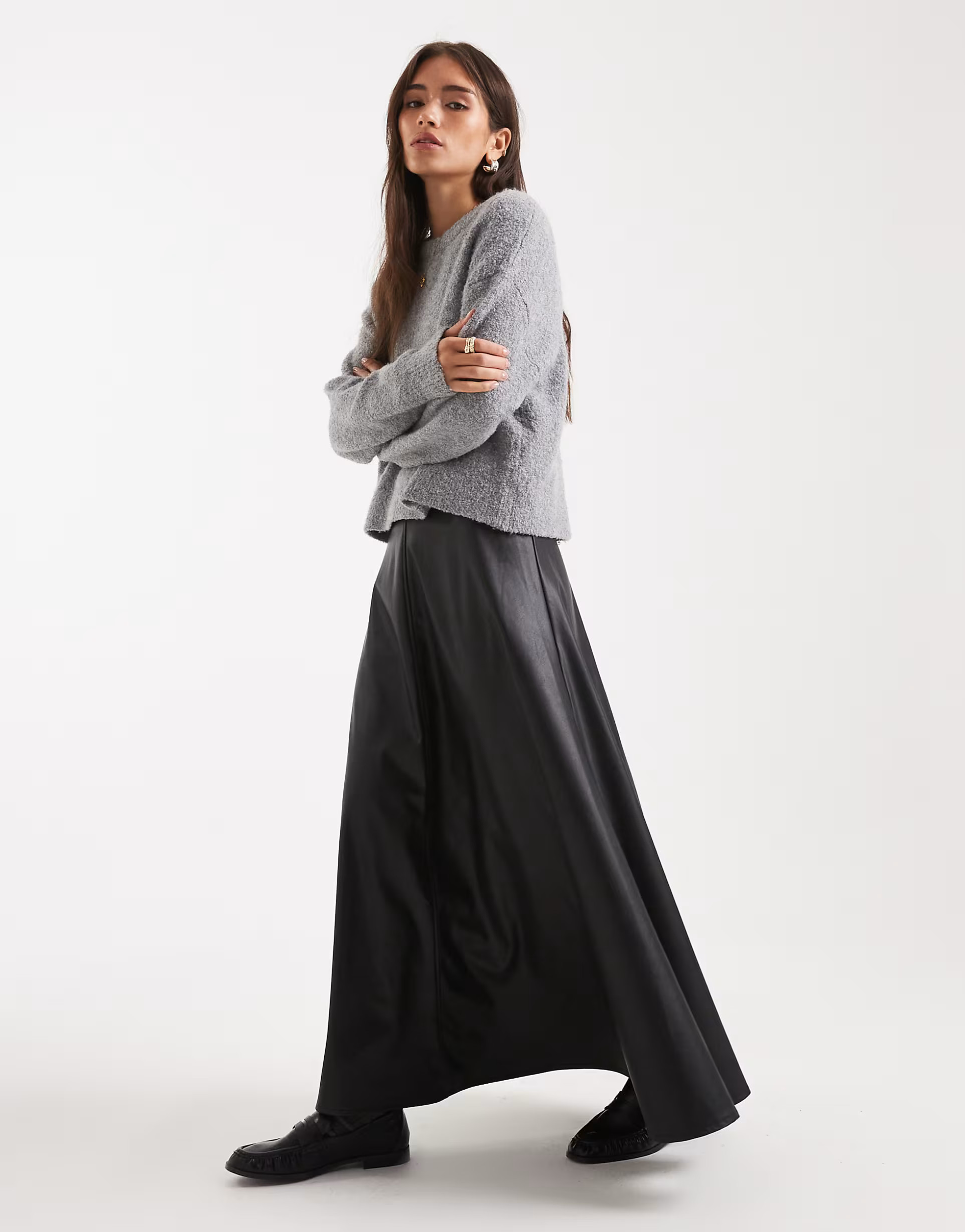 Miss Selfridge faux leather maxi skirt in black | ASOS (Global)