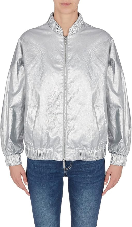 A|X ARMANI EXCHANGE Women's Metallic Eco Leather Bomber Jacket | Amazon (US)