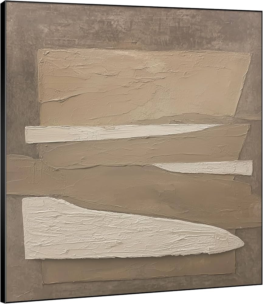 SIGNWIN 72"x72" Extra Large Framed Wall Art Neutral Shapes Abstract Illustration for Home Living ... | Amazon (US)