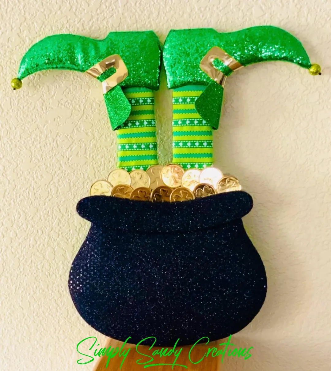Pot of Gold Leprechaun St Patrick’s Day Handmade Wreath Attachment Door Hanger Decor - Etsy | Etsy (US)