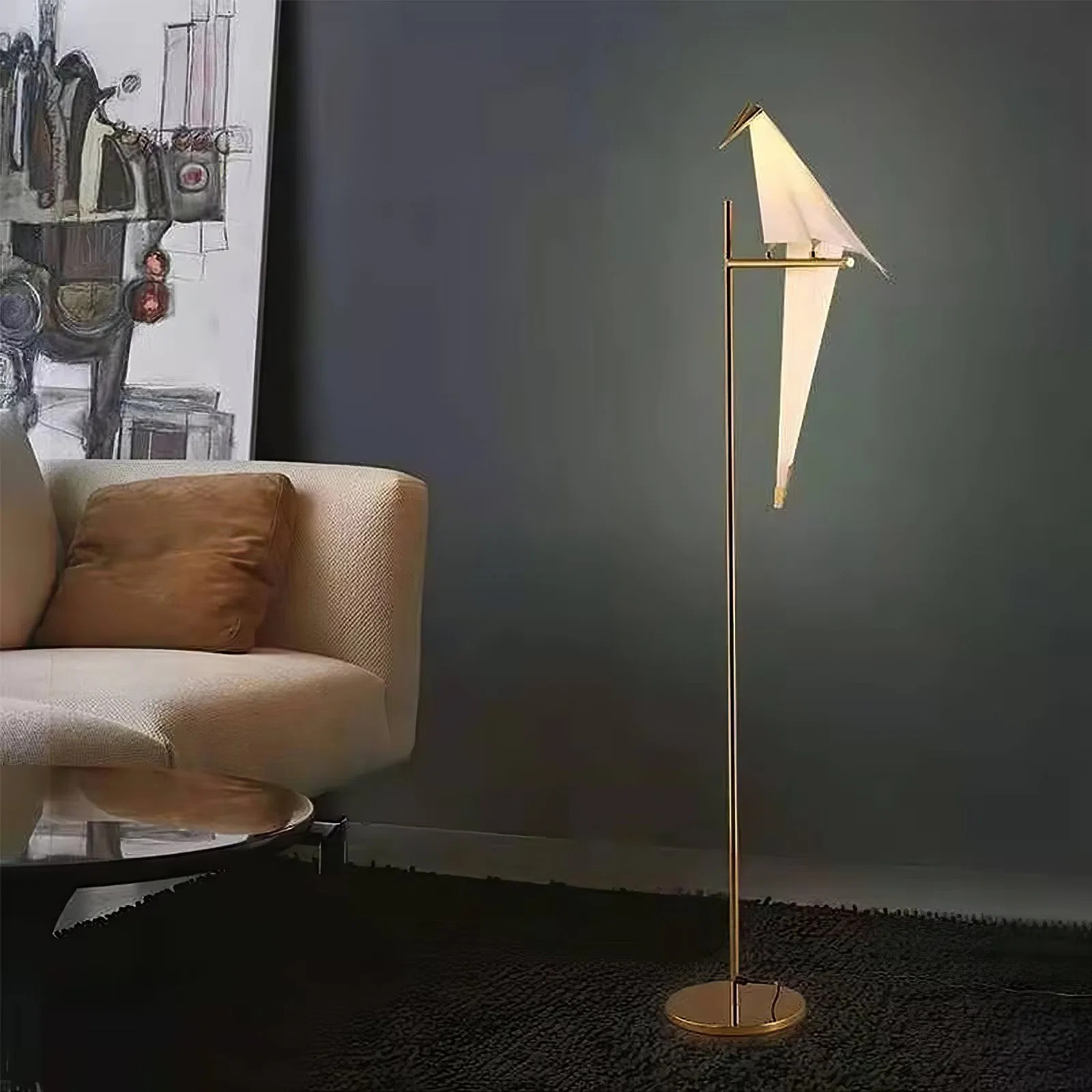Wilmen 47'' Polished LED Novelty Floor Lamp with Outlet | Wayfair North America