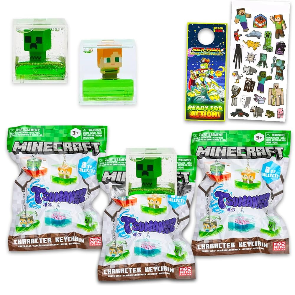 Minecraft Tsunameez Blind Bag Keychains Bundle - 3 Pack Tsunameez Minecraft Keychains Mystery Col... | Amazon (US)