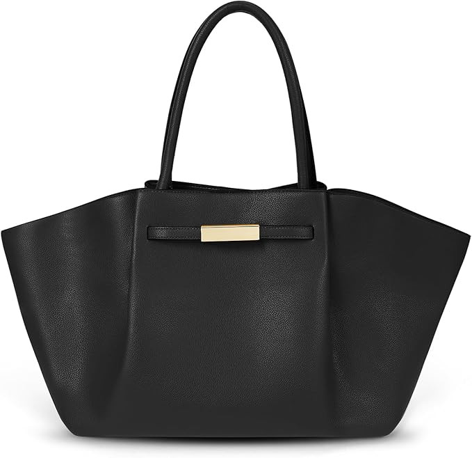 Juoxeepy Tote Bag Faux Leather Work Bag for Women Soft Grained Leather Top Handle Bag Trendy Luxu... | Amazon (US)