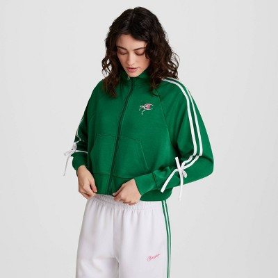 Champion Women's In the Stands Full Zip Top - Green L | Target