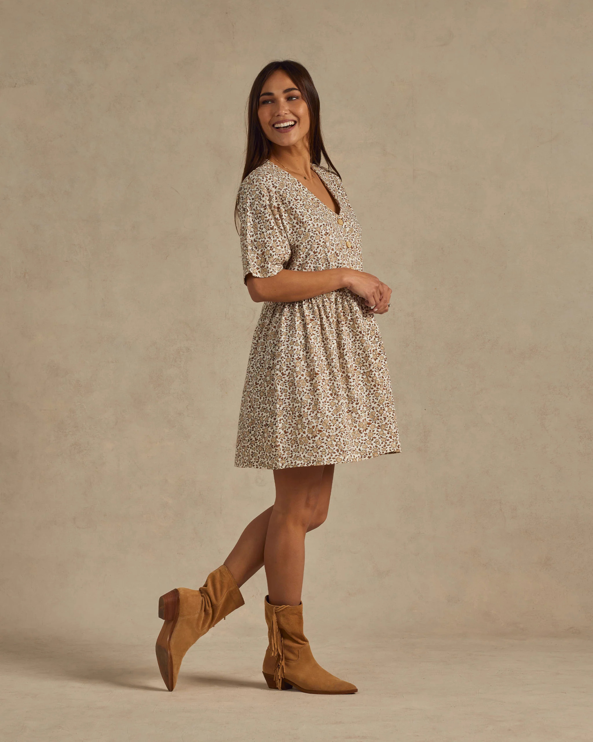 Button Jersey Mini Dress | Harvest | Rylee + Cru
