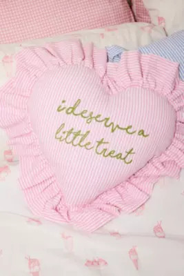 Deserve A Little Treat Cushion - Pink 43.2cm x 45.7cm at Urban Outfitters | Urban Outfitters UK
