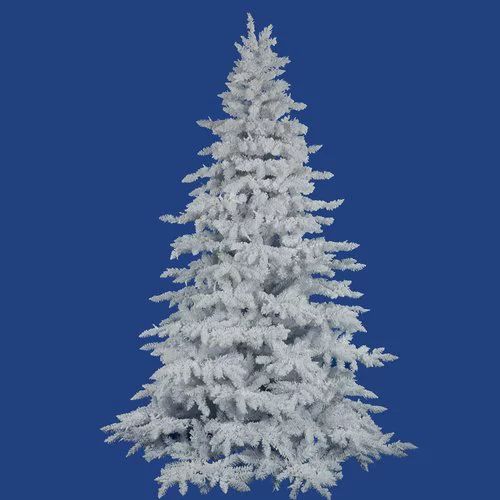 Vickerman Unlit 6.5' Flocked White Spruce Artificial Christmas Tree | Walmart (US)