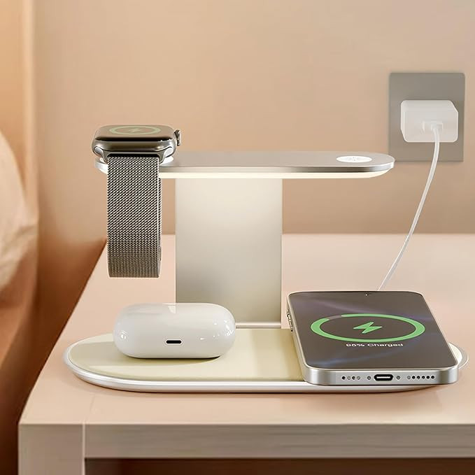 4-in-1 for Magsafe Wireless Charging: 15W Qi Magnetic Fast Charger Station Pad with Night Light f... | Amazon (US)