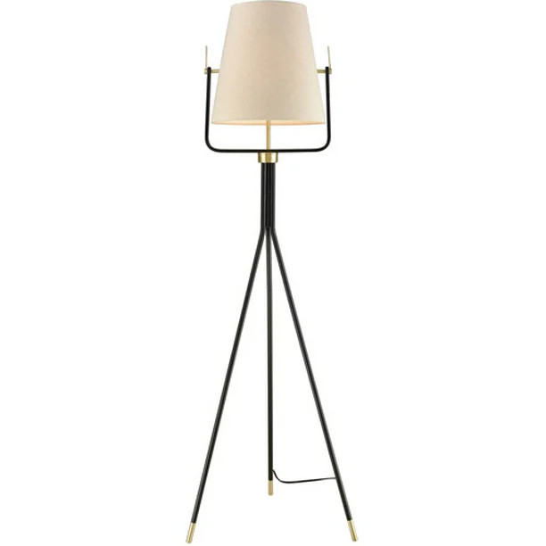 Floor Lamps 1 Light With Black and Brass Finish Metal Faux Silk Material E26 Bulb Type 62 inch 10... | Walmart (US)