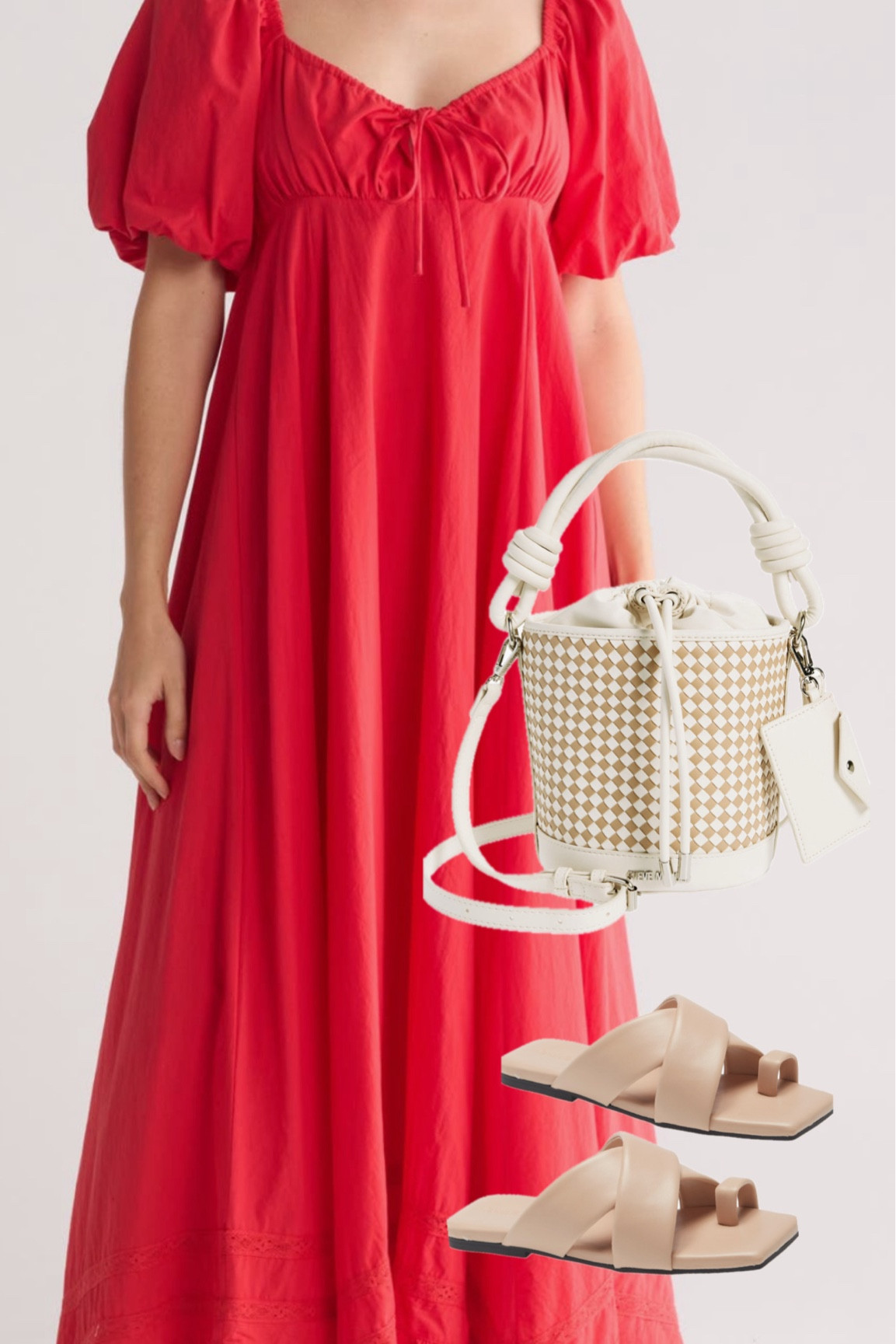 Nordstrom rack summer ootd! This dress would be great for a bump and for breastfeeding mamas! The checkered bucket bag is such a fun staple, it would go with so much! 

#LTKSummerSales #LTKBump