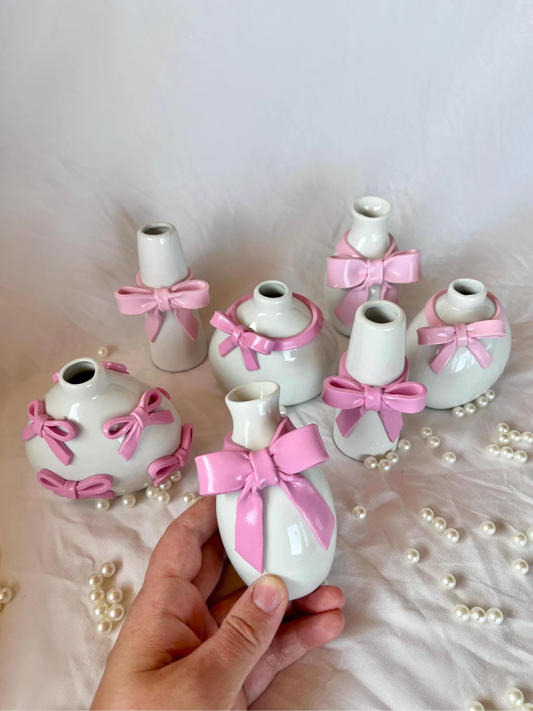 Coquette Pink Bow Bud Vase/ Cute Ceramic Vase/ Modern Ceramic Vase/ Pink Pottery/ Modern Pottery/... | Etsy (US)