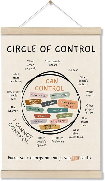 Mental Health Posters Hanger Frame, Circle Of Control Poster 16x12 Inch, Inspirational Wall Art f... | Amazon (US)