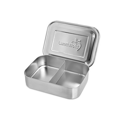 LunchBots Small Snack Packer Bento Box - Extra Small Divided Stainless Steel Snack Container - 2 Compartments for Fruits, Vegetables and Finger Foods - Dishwasher Safe – Stainless Lid | Amazon (US)
