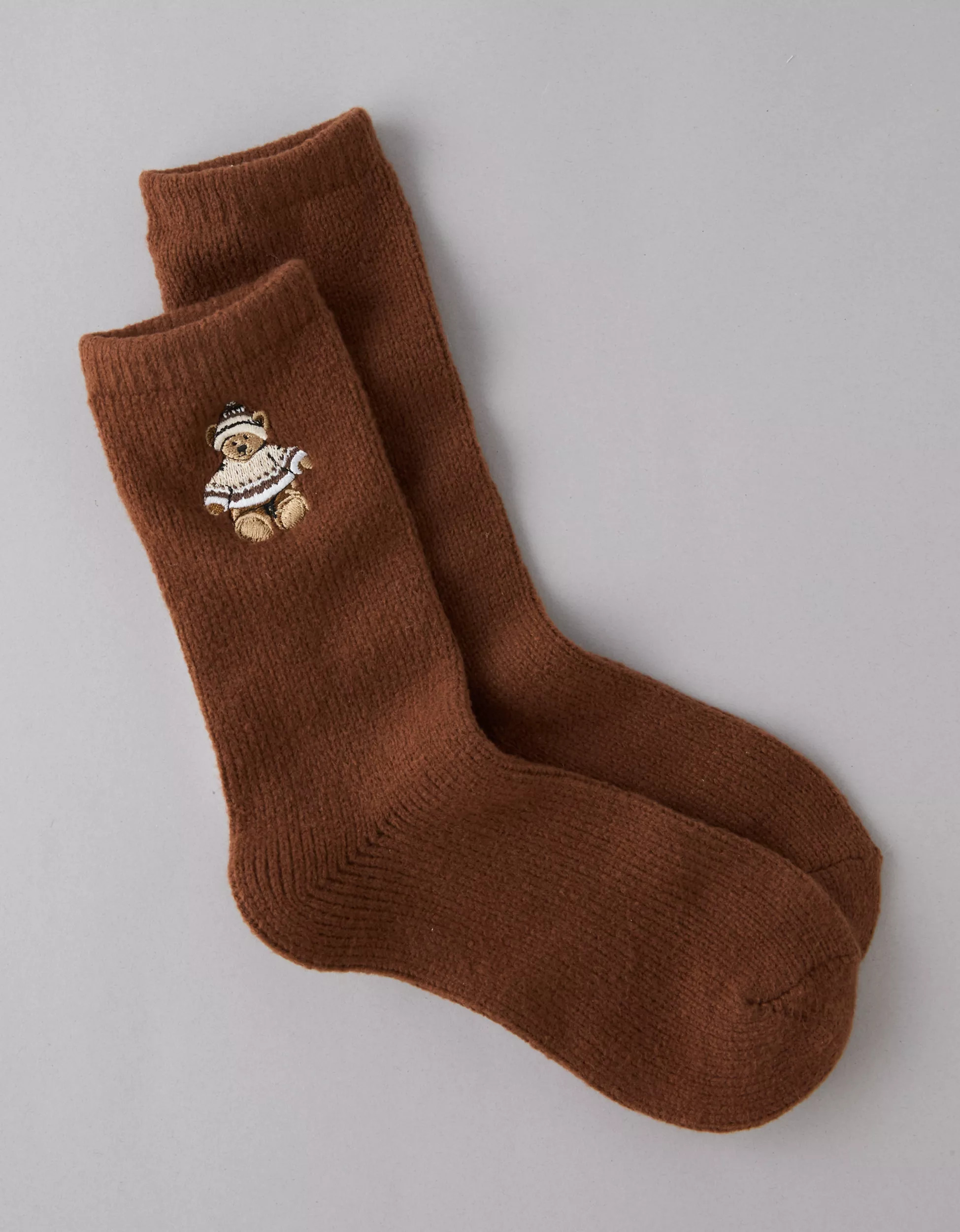 AE Teddy Bear Crew Socks | American Eagle Outfitters (US & CA)