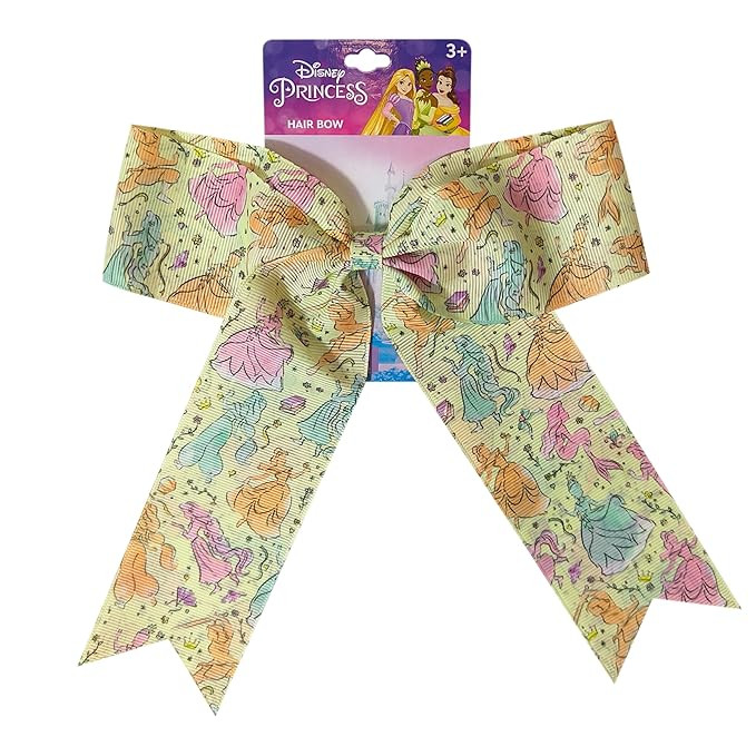 LUV HER Disney Princesses Hair Bows For Girls - One Large Printed Hair Bow Featuring your Disney ... | Amazon (US)