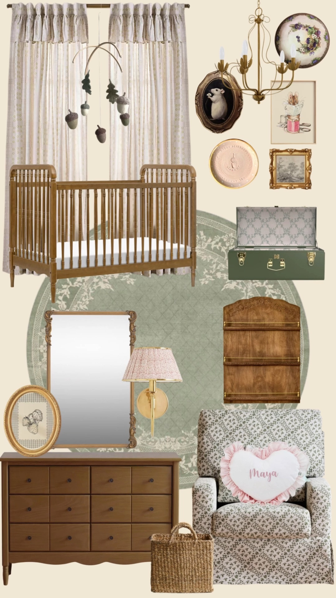A storybook nursery come to life ✨ Inspired by Brambly Hedge and the charm of the English countryside — soft florals, walnut wood, brass accents, and the sweetest woodland details. It feels timeless, cozy, and full of tiny heirloom touches. 🌿


brambly hedge nursery, english cottage nursery, vintage nursery decor, woodland baby room, storybook nursery, traditional baby nursery, cottagecore nursery, botanical nursery, classic baby room, heirloom nursery, whimsical nursery decor, cozy neutral nursery, sage and walnut nursery, floral nursery inspiration, fairytale nursery, timeless nursery design, nostalgic baby room, english countryside nursery, whimsical woodland nursery, vintage baby finds

#LTKHome #LTKBump #LTKBaby