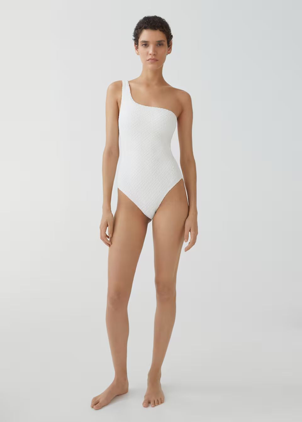 Asymmetrical textured swimsuit -  Women | Mango USA | MANGO (US)