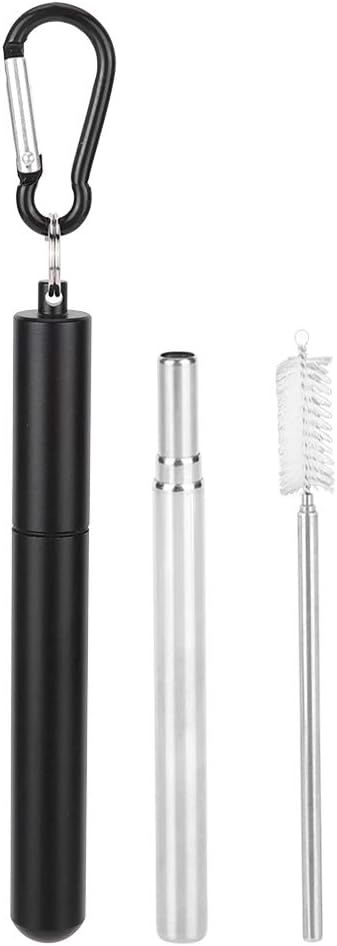 Drinking Straw, Stainless Steel Straw Retractable Simple Operation Portable Design Small for Drin... | Amazon (US)