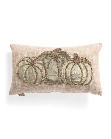 14x24 Beaded Pumpkin Pillow | TJ Maxx