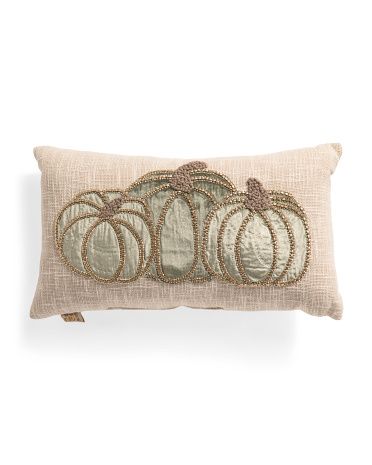 14x24 Beaded Pumpkin Pillow | TJ Maxx