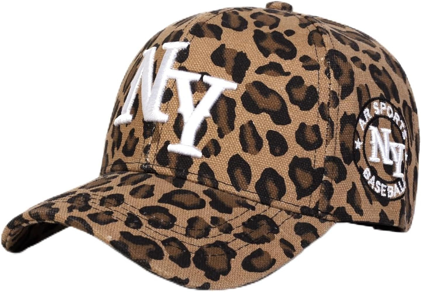 Gorra de béisbol con estampado de leopardo con logotipo de NY ajustable para uso casual al aire ... | Amazon (US)