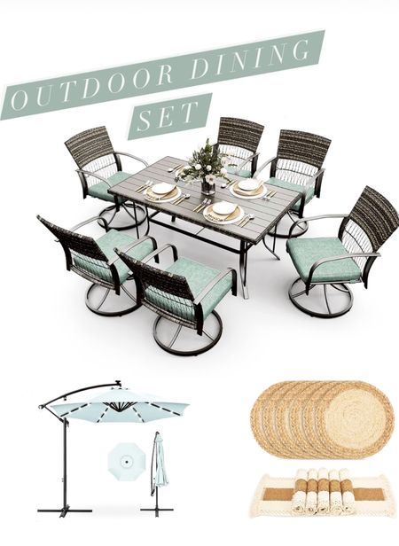 Outdoor dining set, patio furniture, outdoor furniture

#LTKHome #LTKSeasonal #LTKFamily