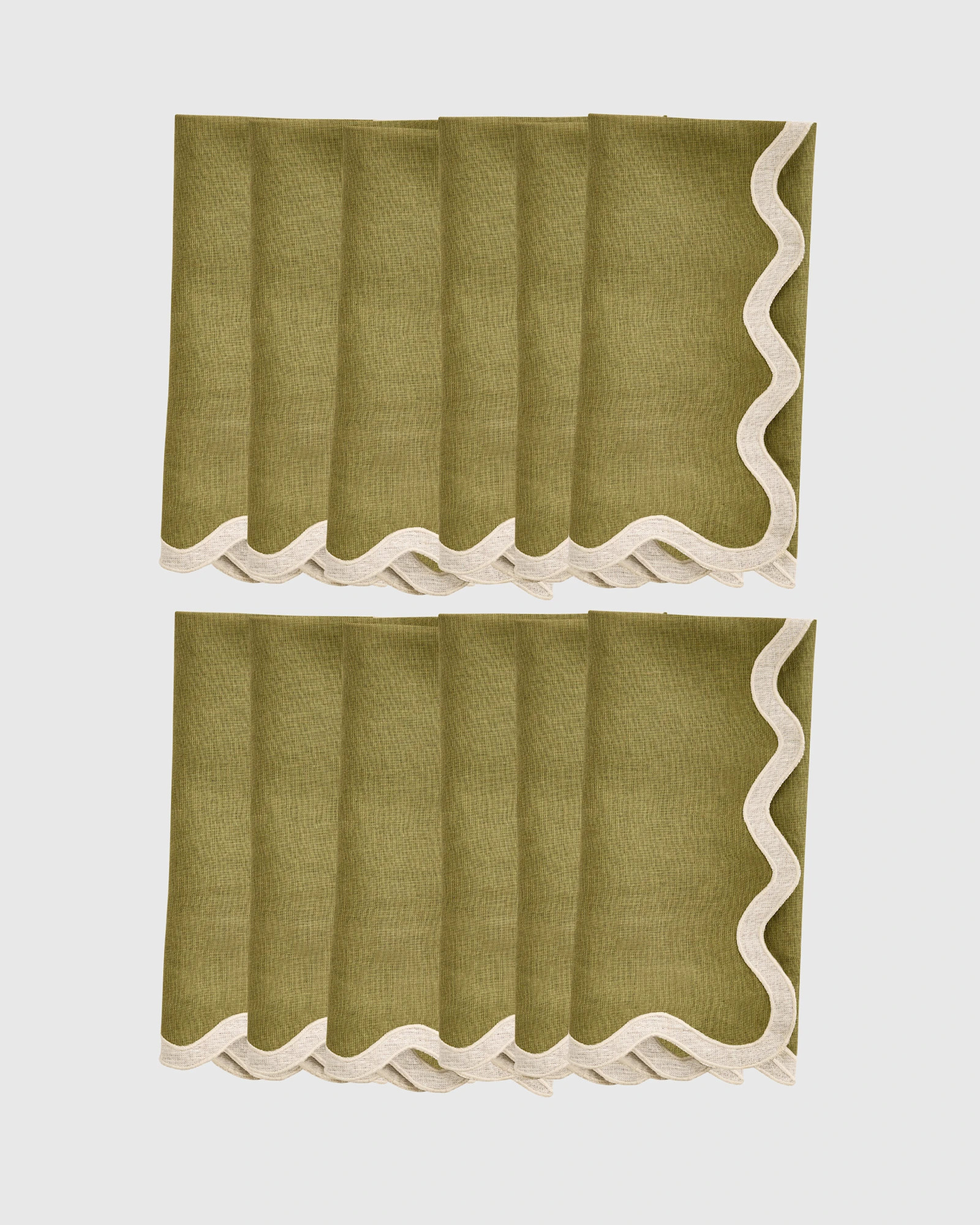 European Linen Scallop Edge Napkins (Set of 12) | Quince