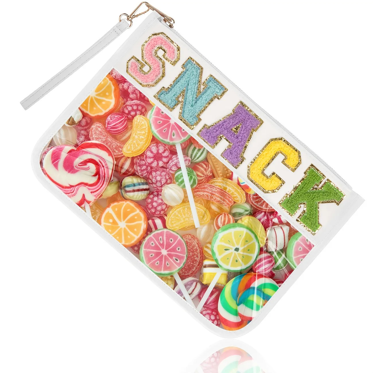 Chenille Letter Clear Bag, Waterproof PU & PVC Transparent Chenille Letter Patch Zipper Clear Pou... | Temu Affiliate Program