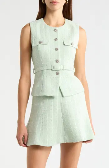 Kelson Belted Tweed Vest | Nordstrom