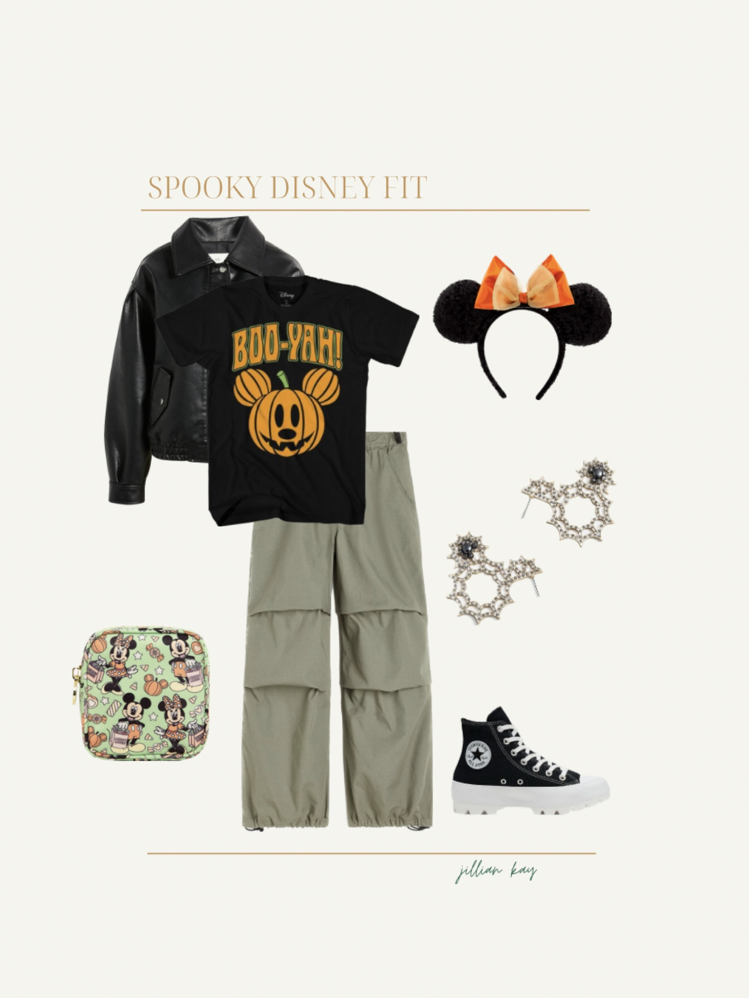 Spooky Disney OOTD 🖤🍂🎃

Tee: Target
Pants: H&M 
Jacket: Nordstrom 
Shoes: Converse
Ears: Shop Disney
Earrings: BaubleBar
Mini Pouch: Stoney Clover Lane

Ig: @jkyinthesky 

#disneystyle #disneyland #disneyhalloween #mickeypumpkin #disneyaesthetic #disneystreetstyle #disneyblogger #thatdisneygirl #aestheticstyle #fallfashion 

#LTKSeasonal #LTKstyletip #LTKHalloween