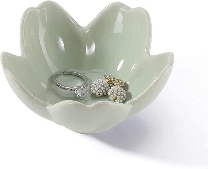 Flower Ring Dish Holder,Jewelry Dish Tray,Small Trinket Tray,Jewelry Plate Bowl,Key Bowl,Decorati... | Amazon (US)