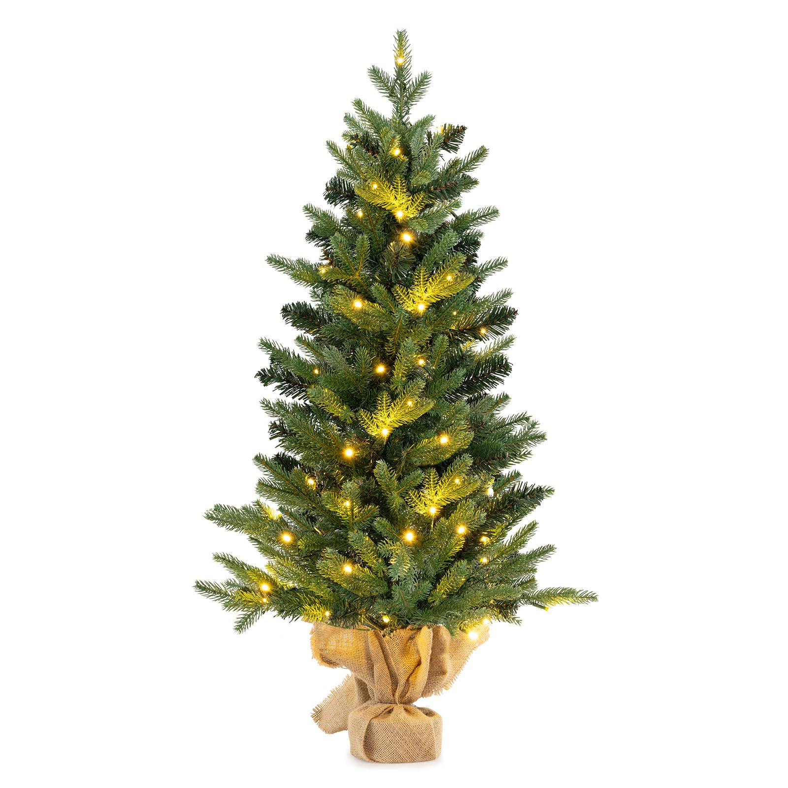 Goplus 3ft Mini Prelit Christmas Tree, Tabletop Battery Operated Small Fir Xmas Tree with 50 Warm... | Amazon (US)