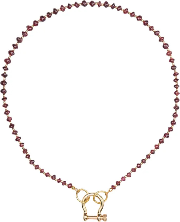SHOP SPICY DAN Ruby Red Garnet Gold Plated Necklace | Nordstrom | Nordstrom