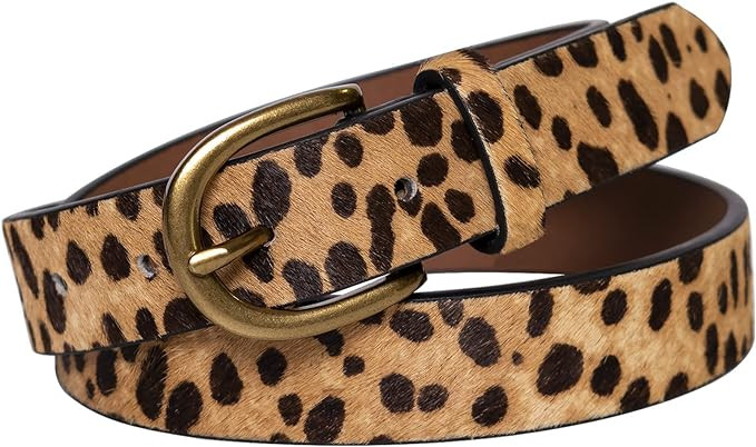 Womens Leopard Print Belt Animal Print Belt for Women Leather Waist Belt Zebra Belts for Jeans/dr... | Amazon (US)