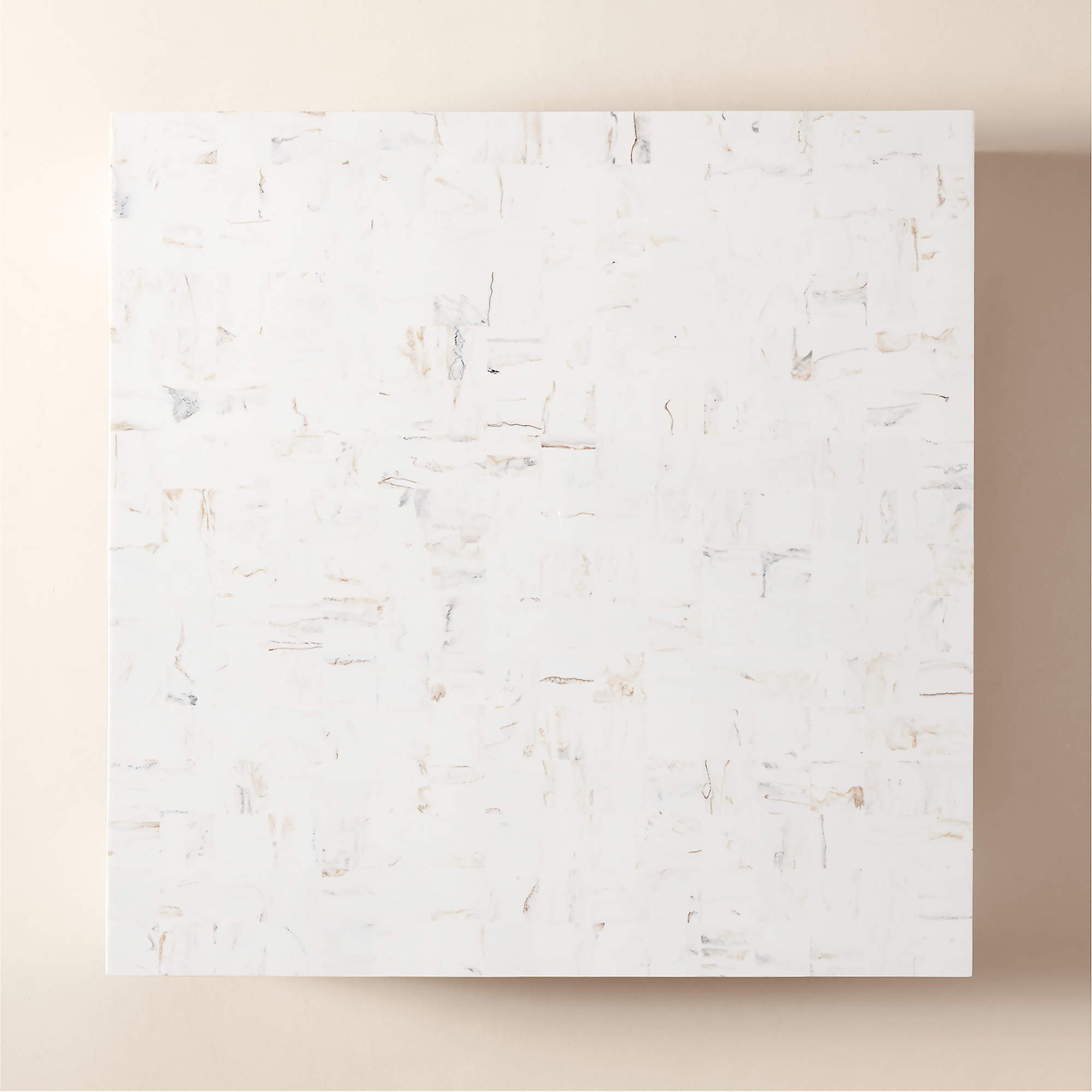 Scatola 48" Square White Swirled Resin Coffee Table + Reviews | CB2 | CB2