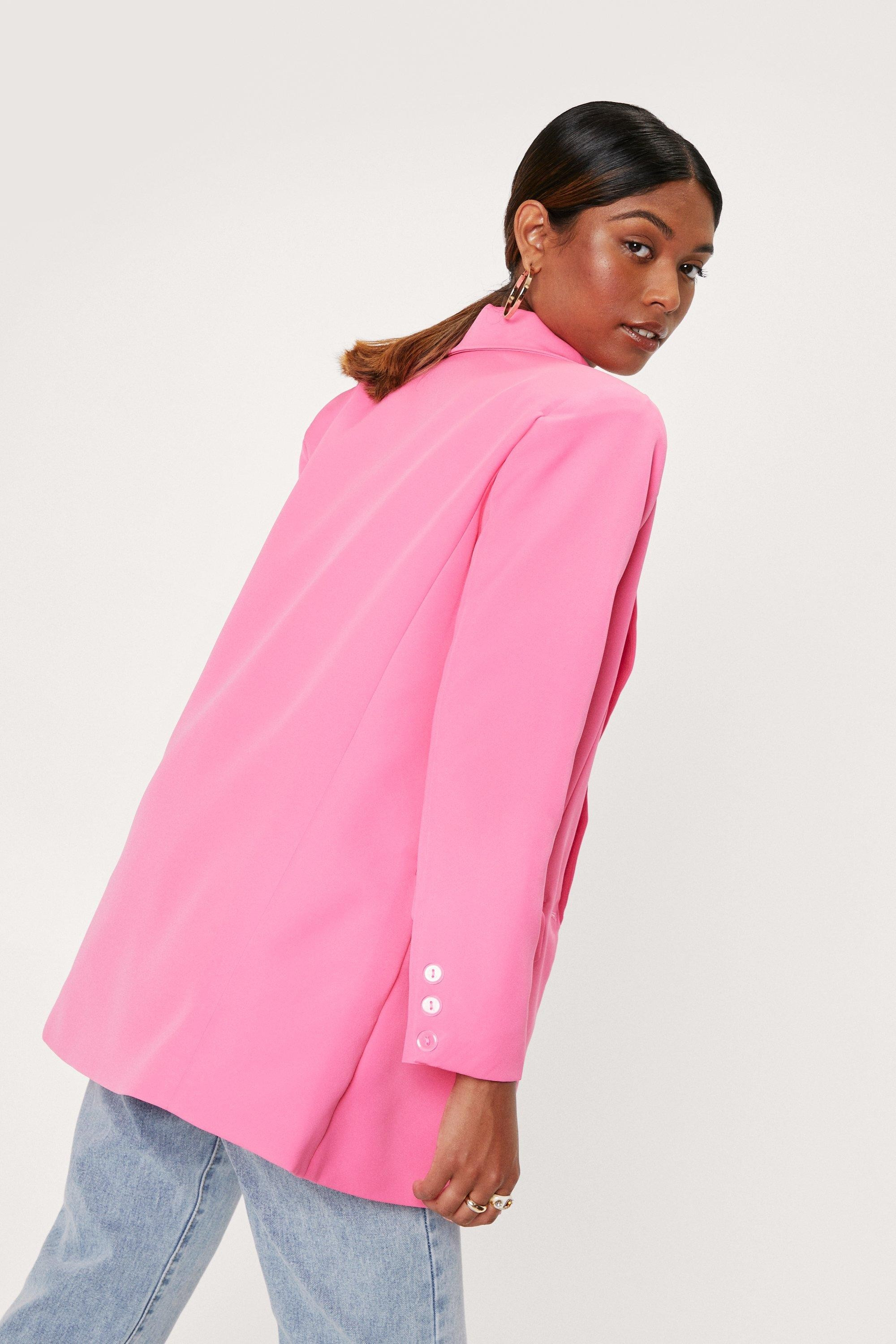 Longline Shoulder Pad Single Breasted Blazer | Nasty Gal (US)