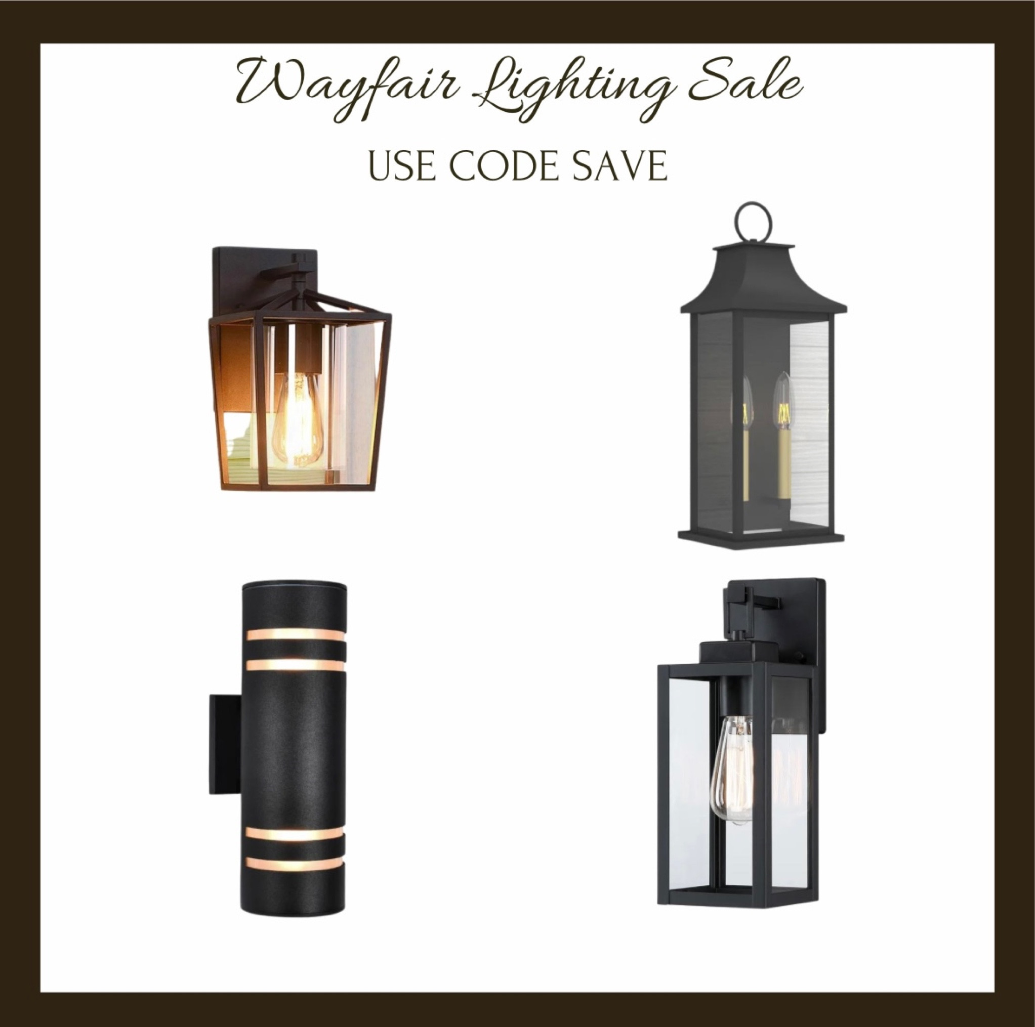 Wayfair outdoor wall lantern sale! Use code SAVE for 20% off 
#modernlighting #outdoor #design #wayfairsale 

Wall lantern 
Sconces 
Outdoor sconce 
Modern lighting 

#LTKsalealert #LTKhome #LTKfindsunder100