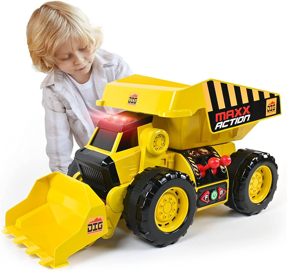 Sunny Days Entertainment 2-N-1 Dig Rig – Dump Truck and Front End Loader with Lights, Sounds an... | Amazon (US)