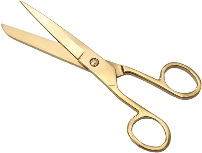 7 Inch Gold Shears Knife Edge Craft Tailor Scissors Heavy Duty Stainless Steel Professional Fabri... | Amazon (US)