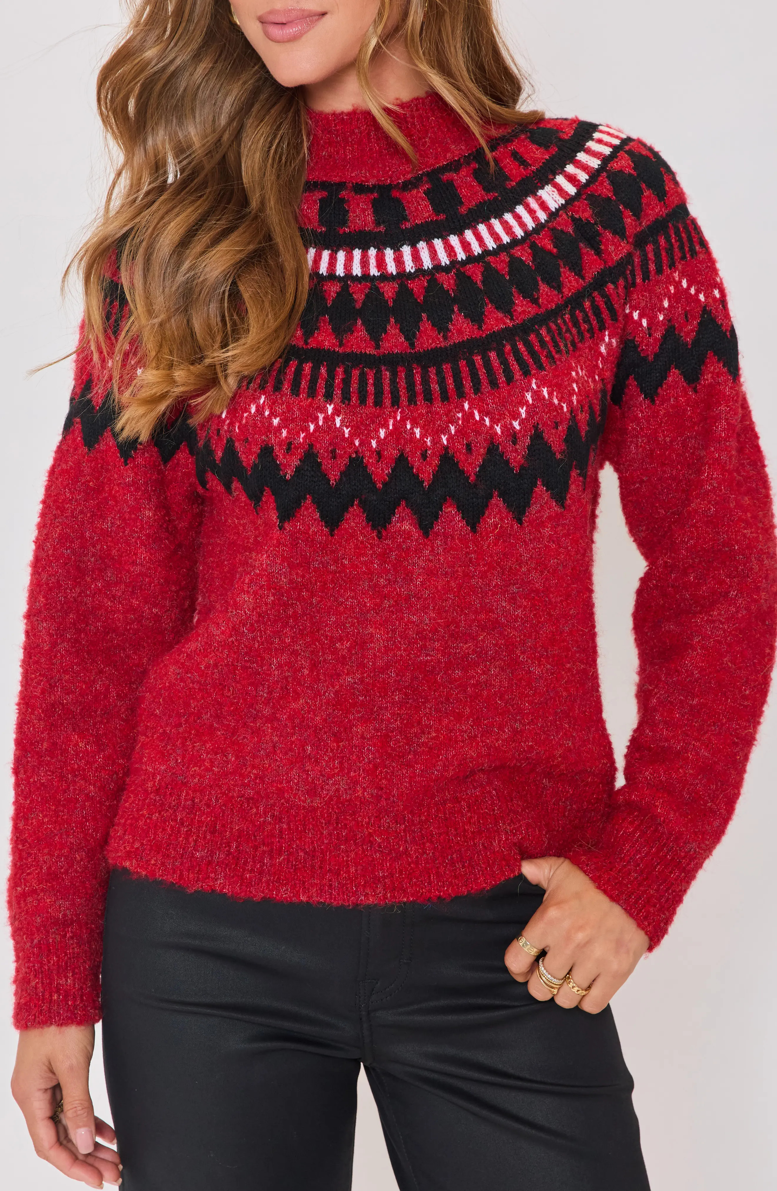 Apr\u00e9s Ski Fair Isle Mock Neck Sweater (Women) | Nordstrom | Nordstrom