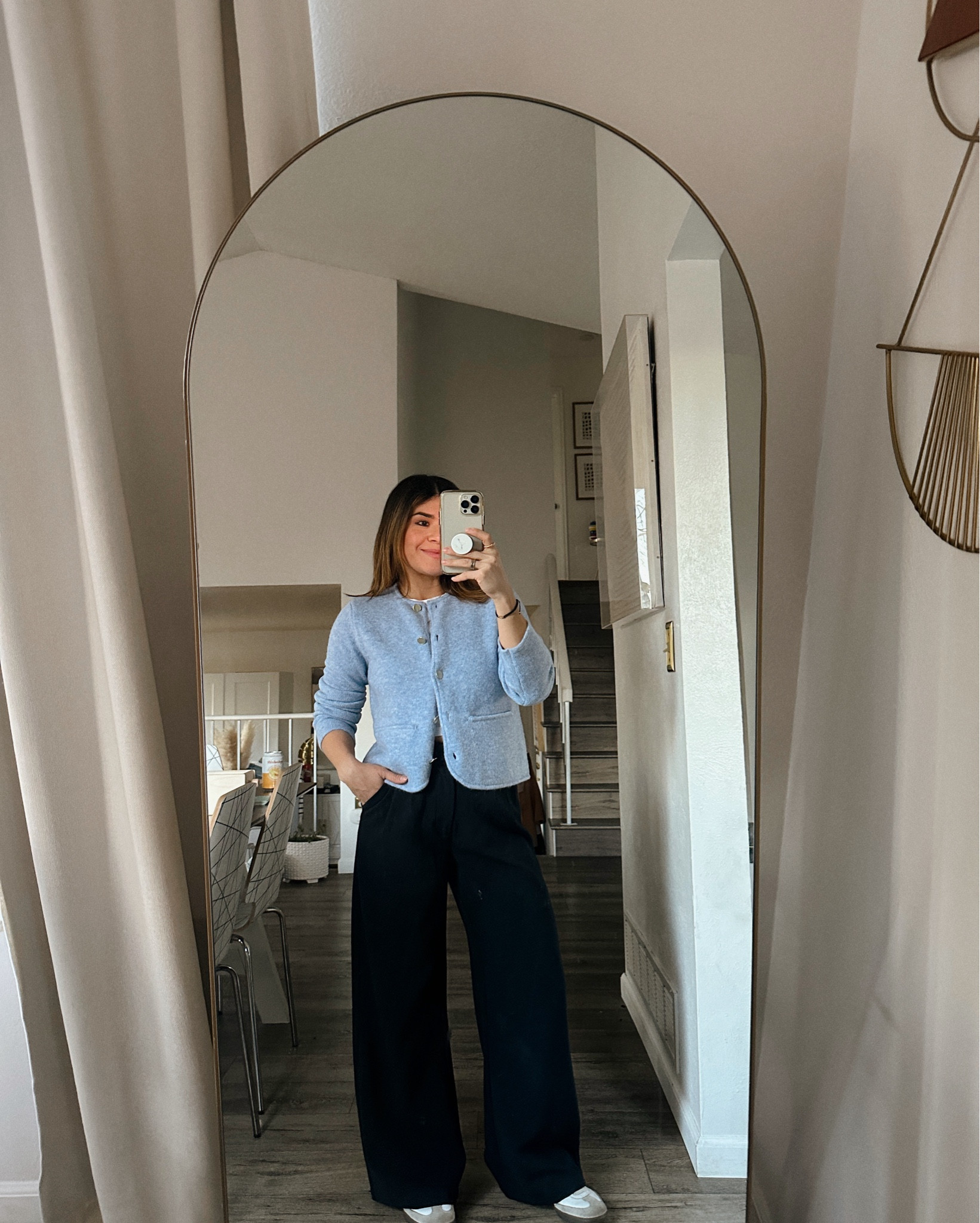 The cutest baby blue cardigan! So perfect for spring! Take 20% off this entire look + an additional 15% off! 
Top size small
Cardigan size xs
Pants size 24 short

#LTKSaleAlert #LTKFindsUnder50 #LTKFindsUnder100