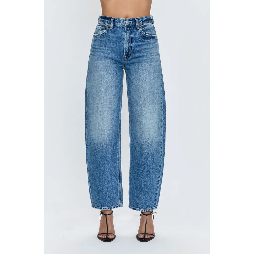 Pistola Wes High Waist Barrel Jeans in Spectacle at Nordstrom, Size 28 | Nordstrom