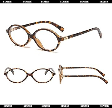 Retro Oval Sunglasses for Women Men Trendy Round Tortoise Sun Glasses 90s Vintage Shades | Amazon (US)