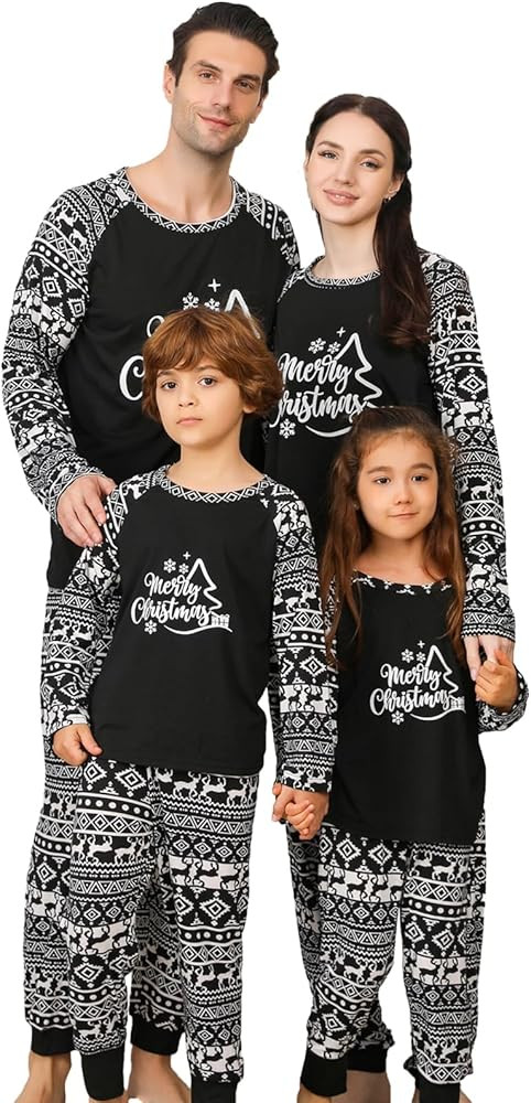 Christmas Pajamas Set for Family, Funny Matching Christmas Elements Printed Pjs Sets Xmas Pajama ... | Amazon (US)