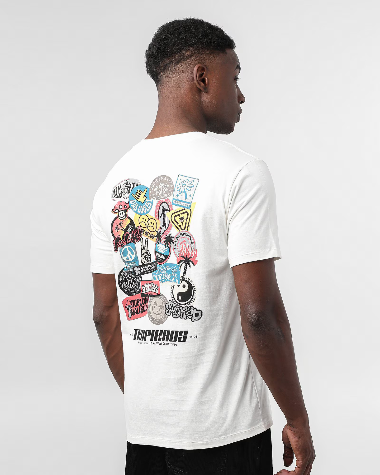 Camiseta masculina regular Tropikaos - Branco |  Pool | Riachuelo (BR)