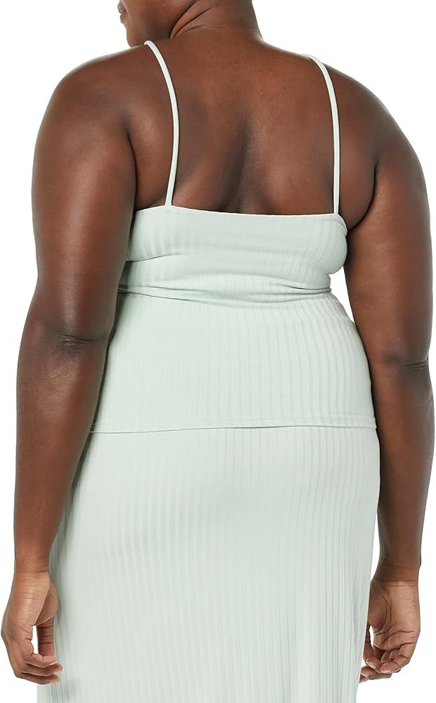 Amazon.com: Amazon Brand Daily Ritual Women's Wide Rib Cropped T-Strap Cami Top Shirt, -Light Sag... | Amazon (US)