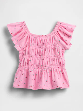Baby & Toddler Smocked Flutter-Sleeve Top | Gap (US)