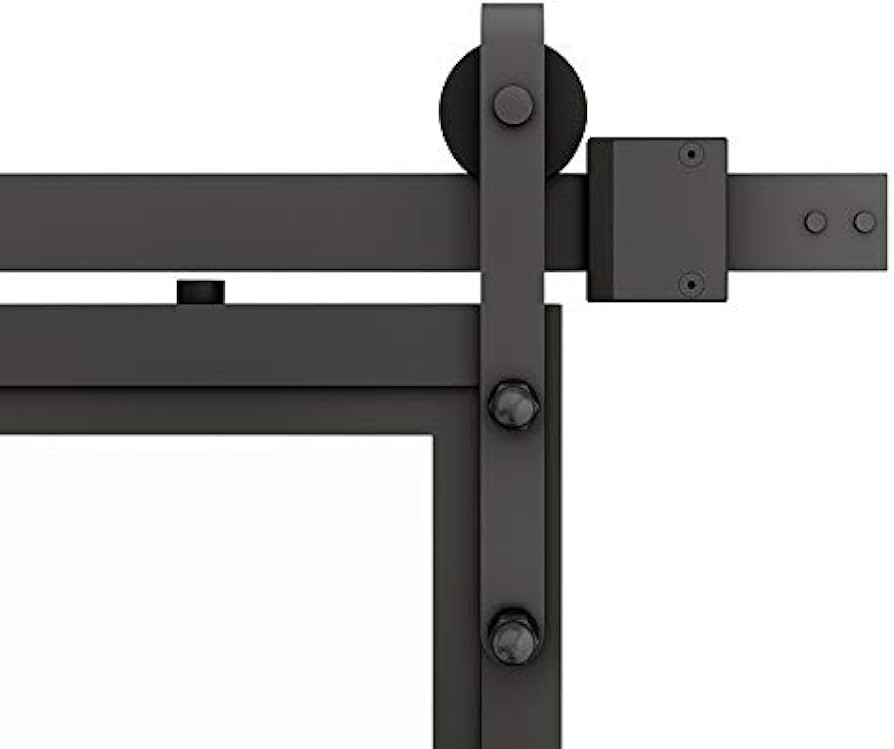 DIYHD 5FT Black Sliding Barn Door Hardware Small Roller Hardware for TSD01 Double Door System | Amazon (US)